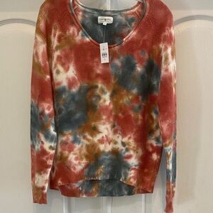 Lou & Grey Tie-Dye Waffle Knit Top